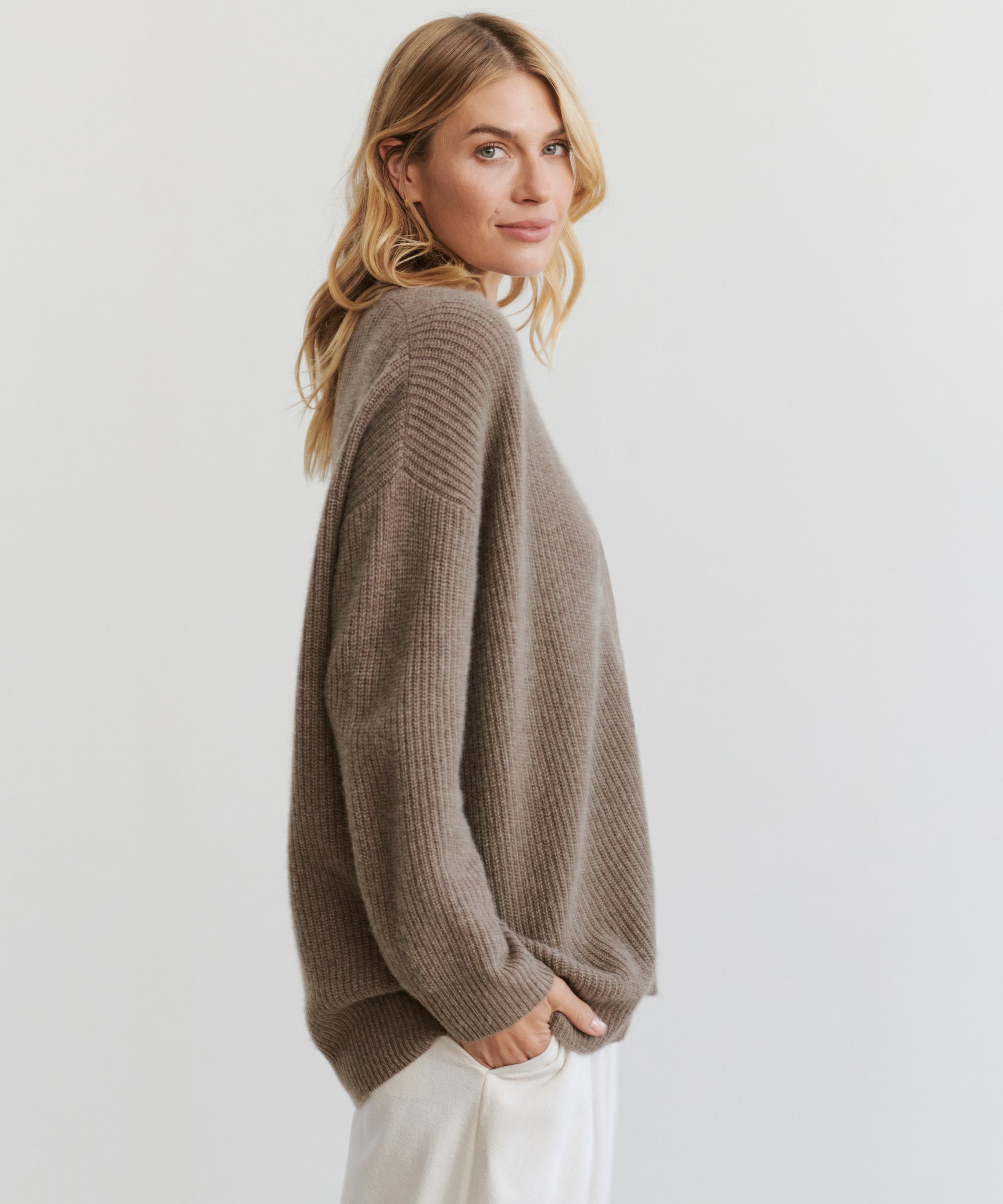 Cashmere Cocoon Cardigan,Fall Women V Neck Thin & Warm Sweaters,Oversized  Open Front Lightweight Loose Knit Outwear (Color : Gray, Size : Medium)