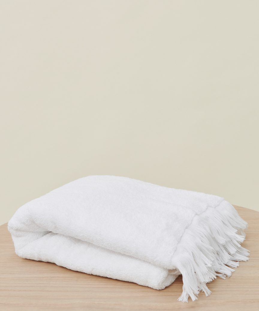 Plain White Cotton Bath Towel