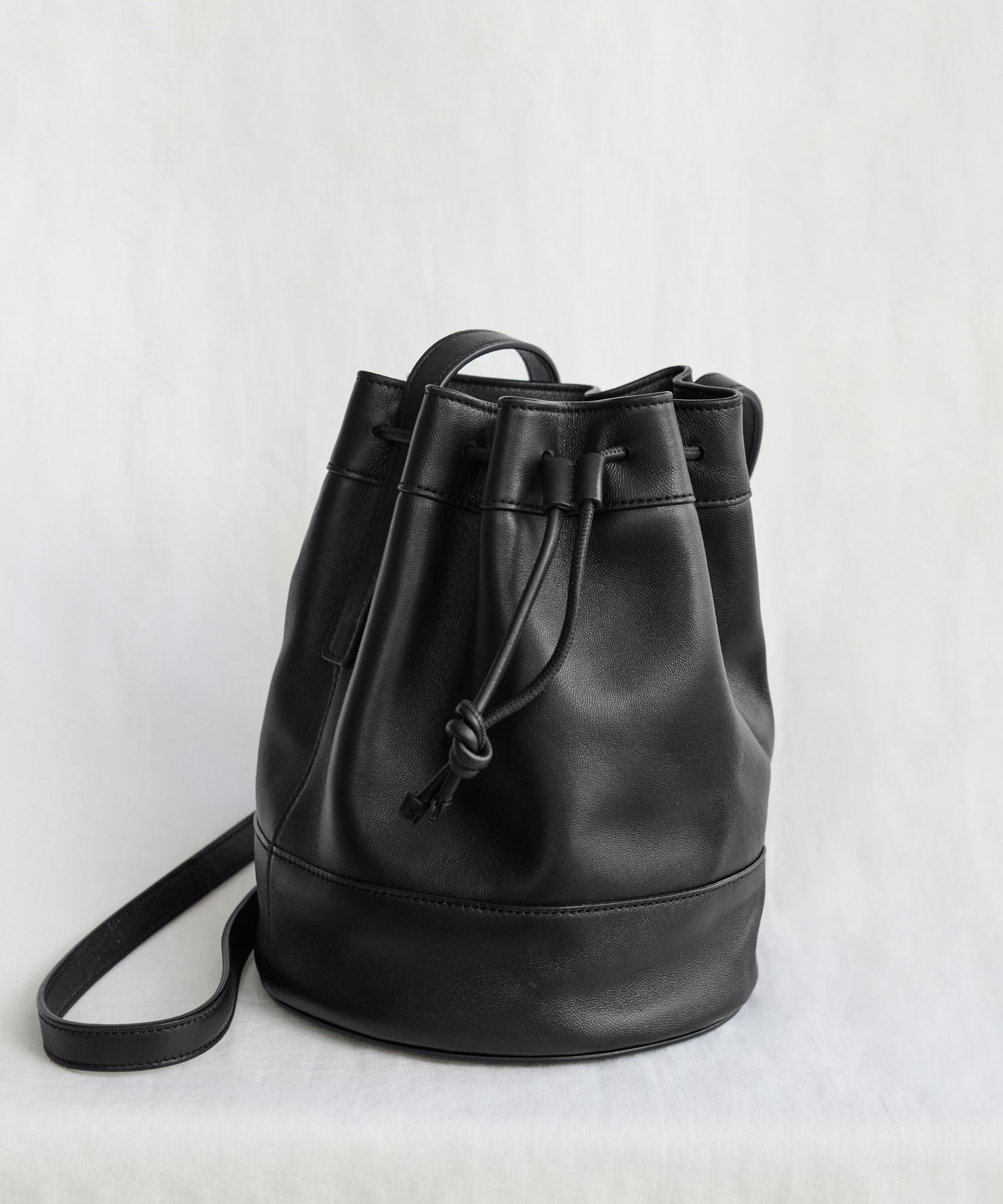 Leather Drawstring Backpack, Women's Everyday Backpack