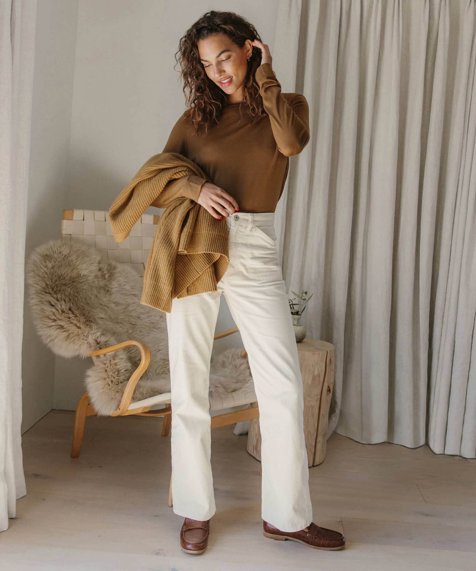 Corduroy Flare Pants for Women High Waisted Baggy Button Up Wide Leg Bell  Bottom Classic Vintage Dressy Pants w/Pocket