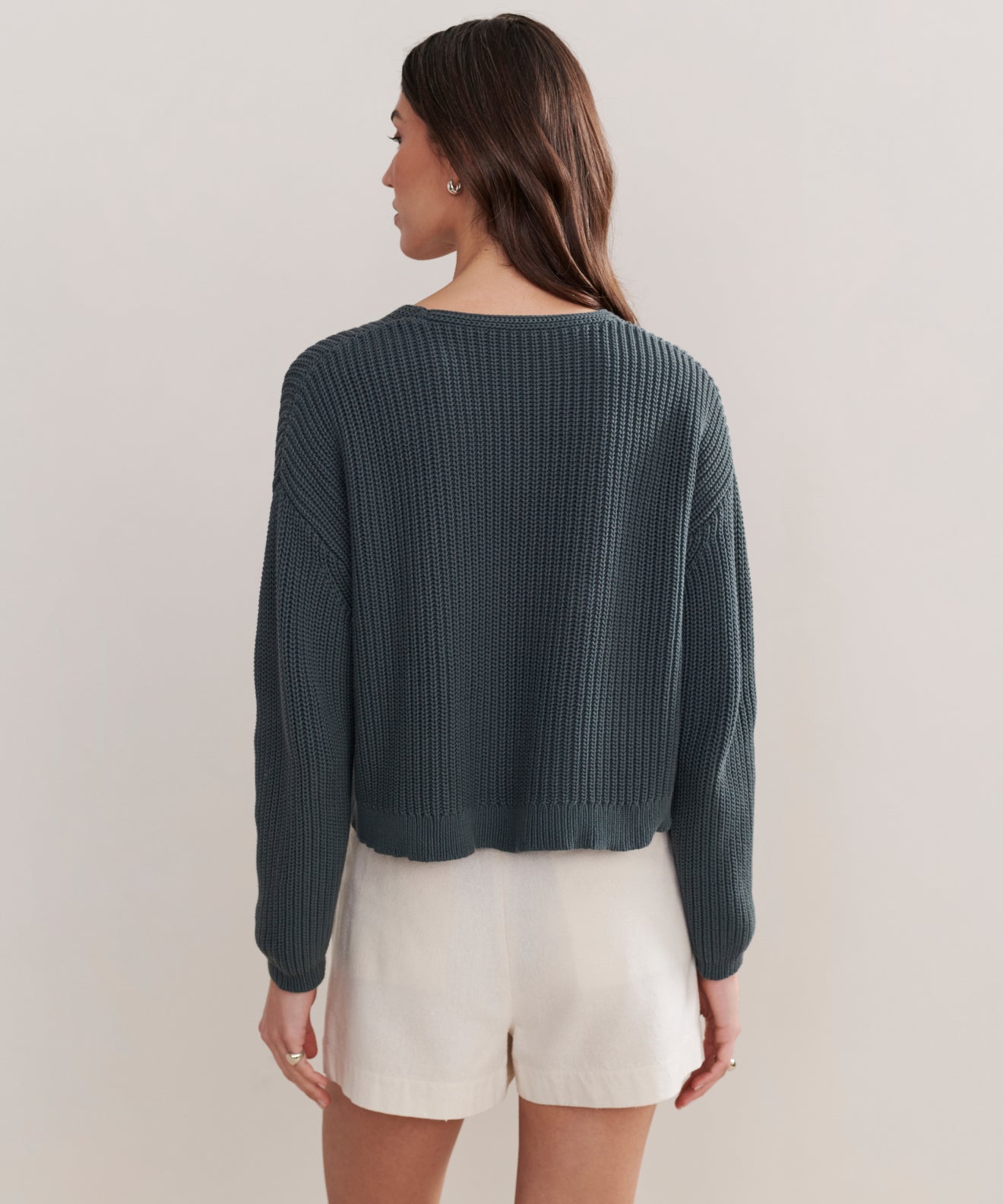 Cropped Cotton Cabin Sweater