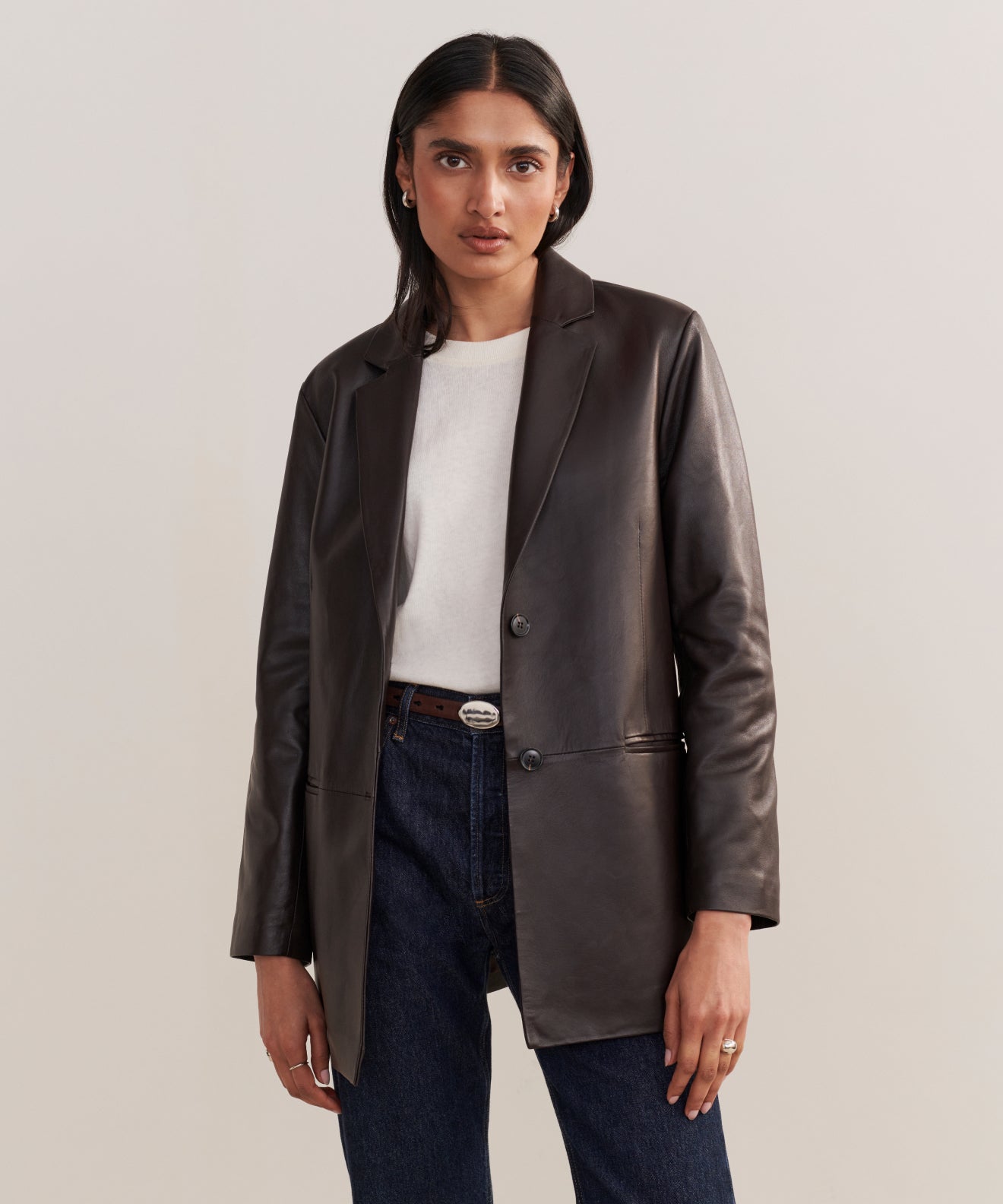 Leather Brooke Blazer