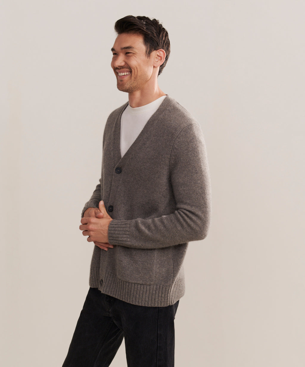 Mens cashmere cardigan best sale