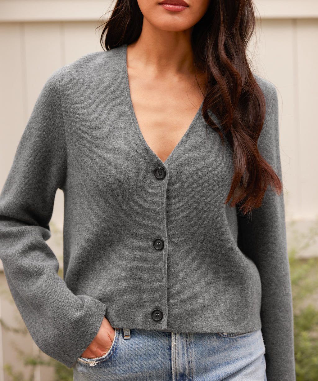 Gray cardigan sweater womens hotsell