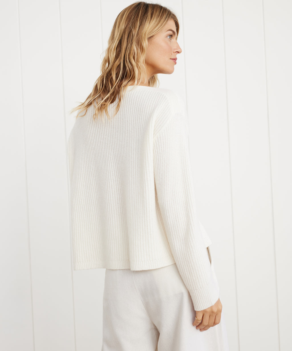 Ribbed knit high neck cashmere sweater - Carene