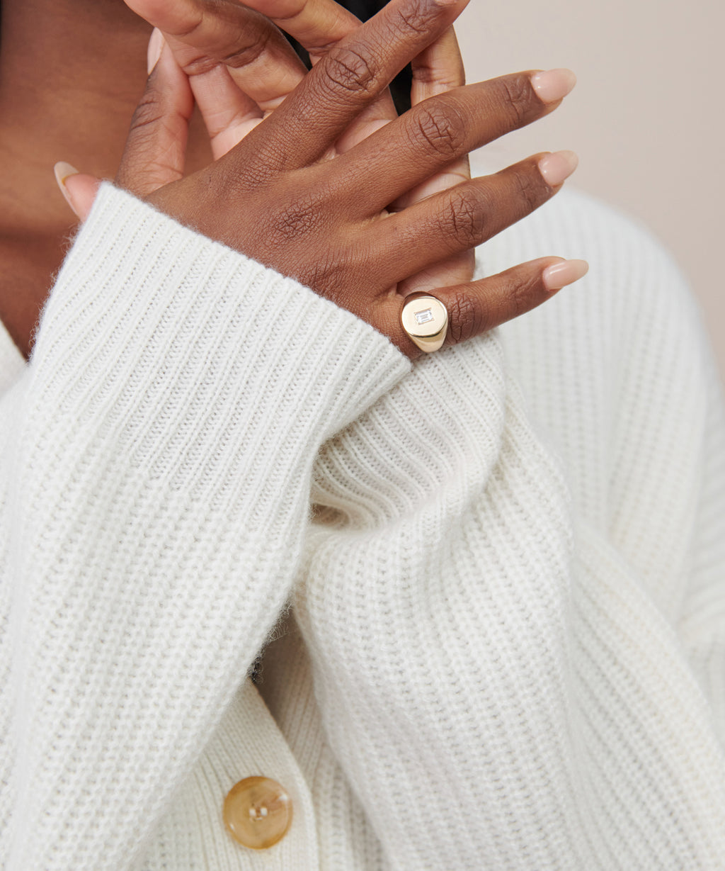 Silver Signet Monogram Ring - The Vintage Pearl