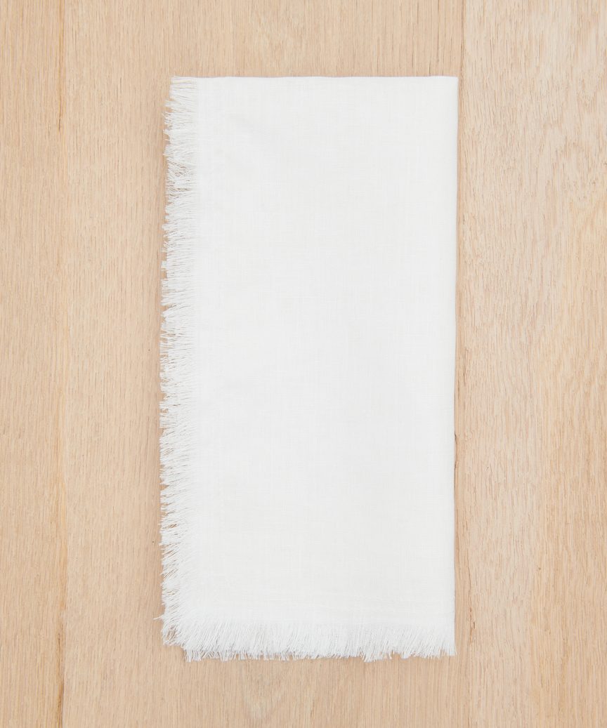 Frayed Linen Napkin - Ivory