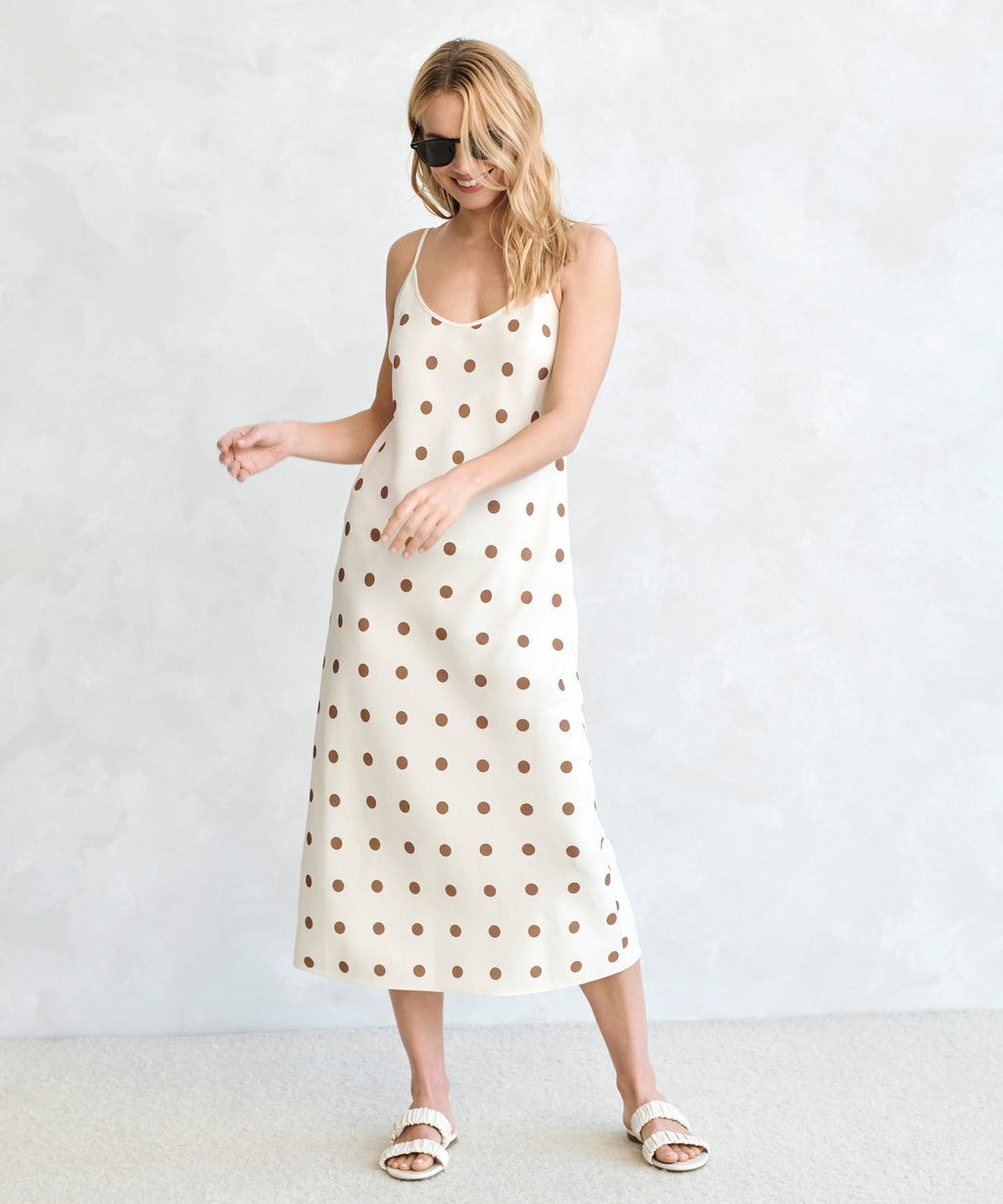 Shops white polka dot slip dress