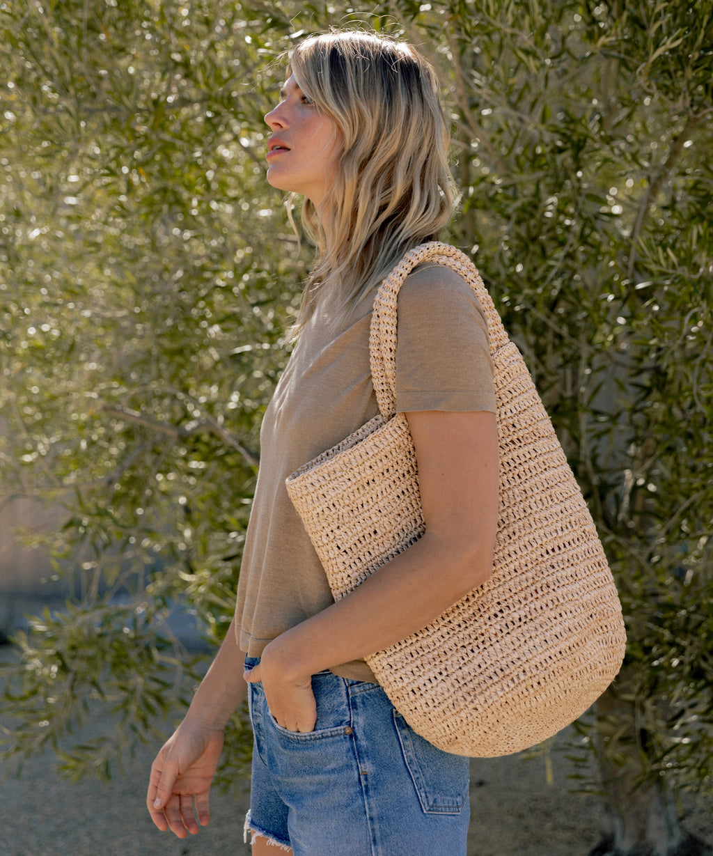 Jenni Kayne Women's Crochet Raffia Sun Hat Size Small/Medium